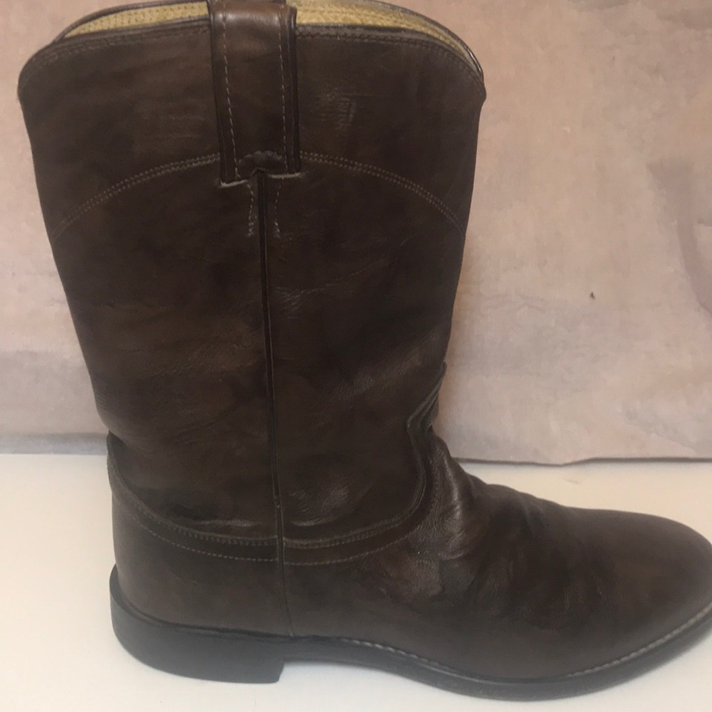Justin Men’s Brown Leather Western Boots sz 8.5